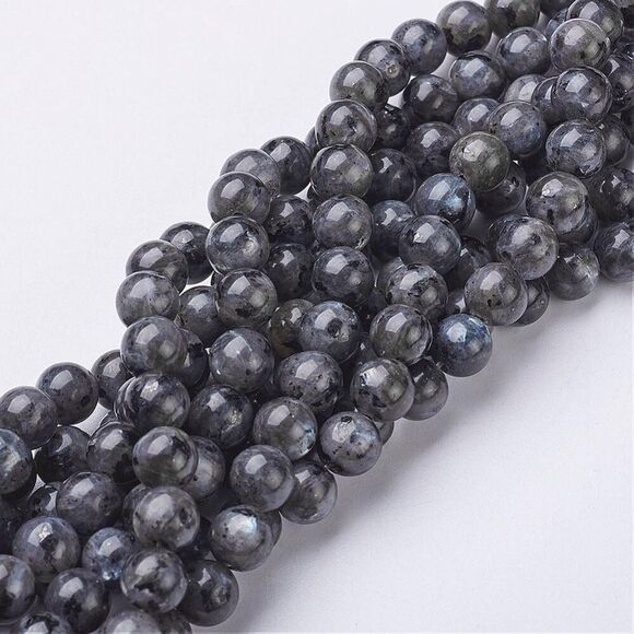 8MM Labradorite & Larvikite Beads-ONE Gemstone Bead Strand-Jewelry Making Crafts - Picture 1 of 1